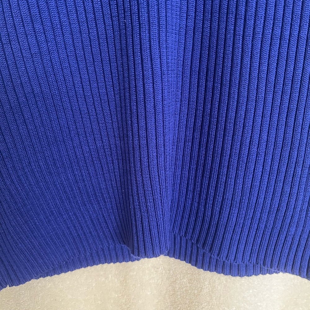 Nordstrom Classiques Blue Ribbed Knit Top - Picture 3 of 4